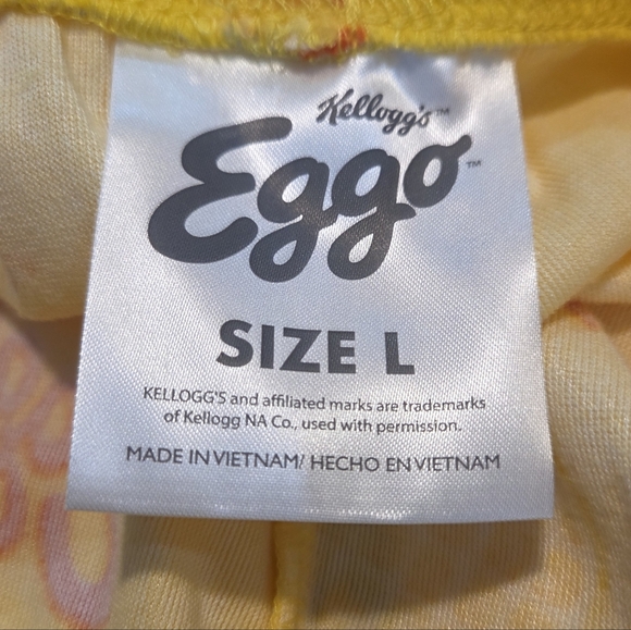 Kelloggs Eggo Waffles Lounge Pants Yellow Soft Cozy Mens/Unisex Size Large NWT - Picture 7 of 7